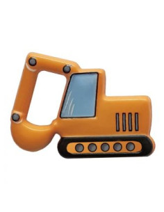 Kinderknopf Bagger 28 mm Öse  - Dill gelb