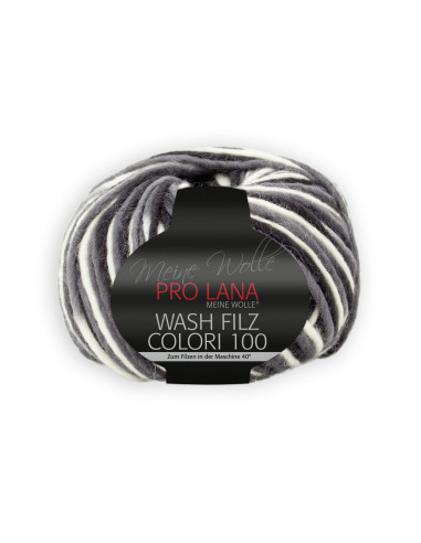 Wash Filz Colori 100 - Pro Lana 708 - weiss/schwarz