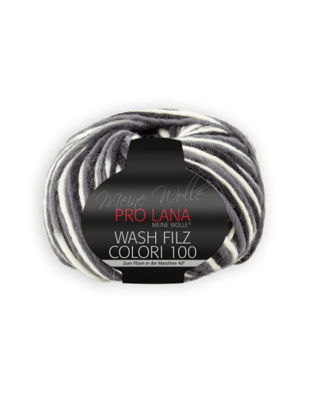 Wash Filz Colori 100 - Pro Lana 708 - weiss/schwarz