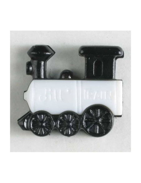 Knopf Lokomotive 20 mm - Dill  weiss