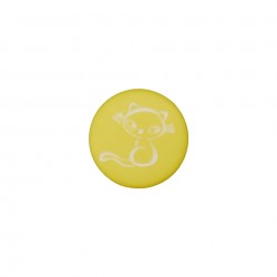 Polyesterknopf Öse Katze gelb 12 mm - Union Knopf