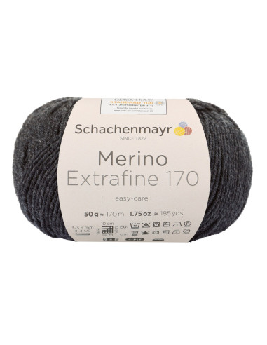 Merino Extrafine 170 - Schachenmayr 00098 - anthrazit meliert