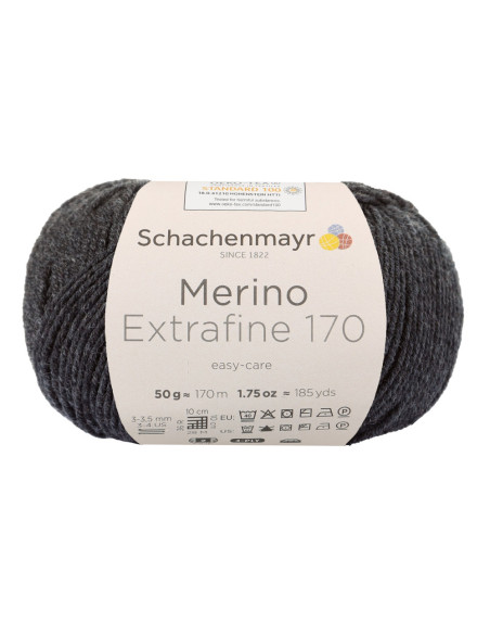 Merino Extrafine 170 - Schachenmayr 00098 - anthrazit meliert