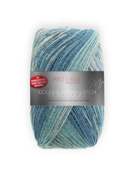 Fjord Socks - Pro Lana 196 - petrol color