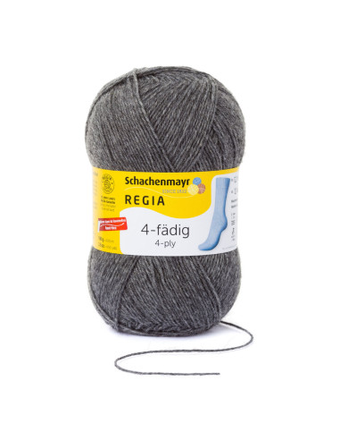 4-fädig 100g - Regia 00044 - mittelgrau meliert