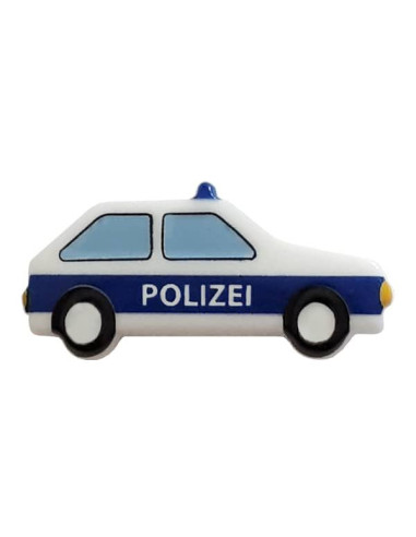 Knopf Polizeiauto 25mm - Dill blau