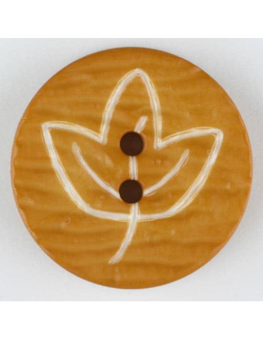 Knopf Laub 18mm - Dill orange