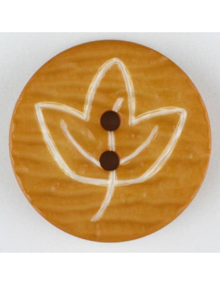 Knopf Laub 18mm - Dill orange