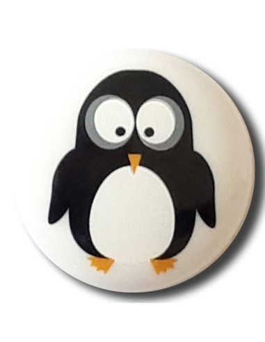 Kinderknopf Pinguin 15 mm Öse - Dill