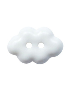 Kinderknopf Wolke 15 mm weiss - Dill