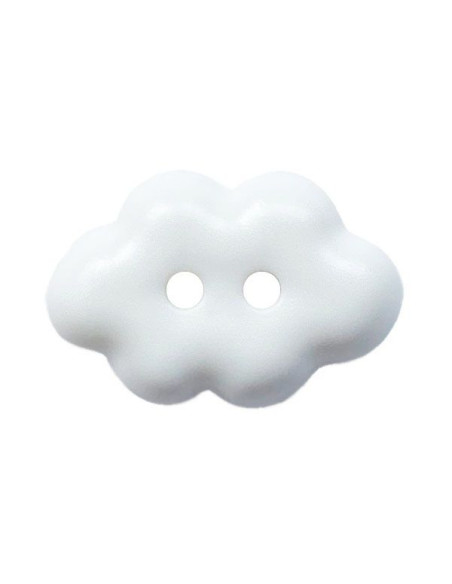Kinderknopf Wolke 15 mm weiss - Dill