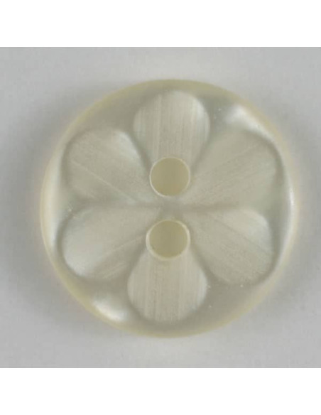 Modeknopf Blüte weiss 11 mm 2-Loch - Dill