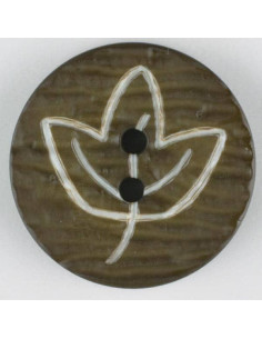 Polyamidknopf Laub grün 23 mm 2-Loch - Dill