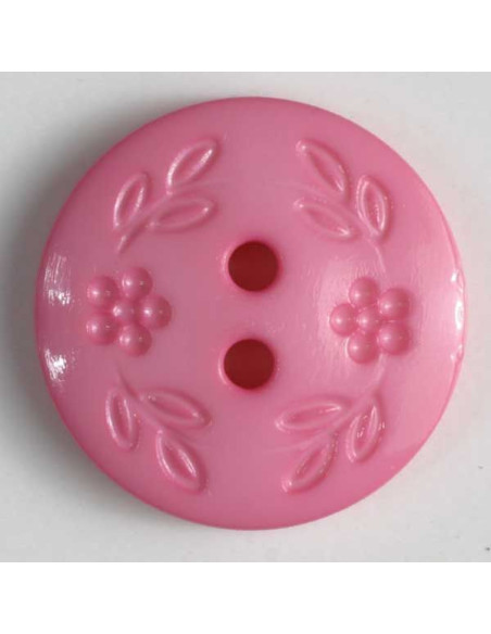 Knopf Blumenzierde 15 mm - Dill pink