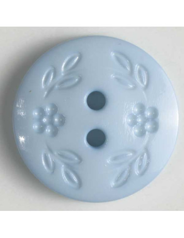 Knopf Blumenzierde 15 mm - Dill hellblau