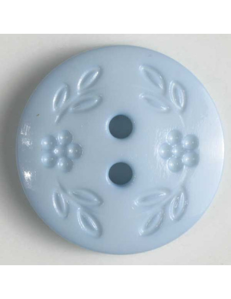 Knopf Blumenzierde 15 mm - Dill hellblau
