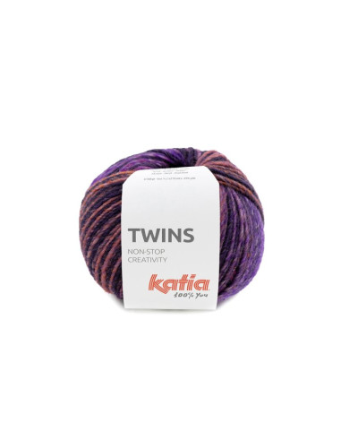 Twins - Katia 154 - ros/perlbrombeer/khaki/weinrot