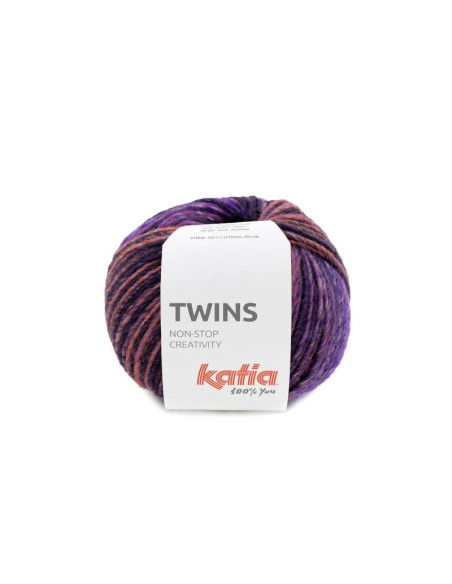 Twins - Katia 154 - ros/perlbrombeer/khaki/weinrot