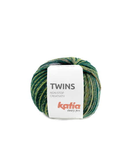 Twins - Katia 155 - blau/grau/senfgelb/weinrot