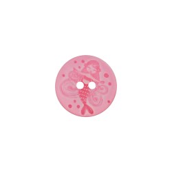 Polyesterknopf Meerjungfrau 18 mm pink - Union Knopf