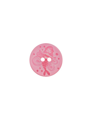 Polyesterknopf Meerjungfrau 18 mm - Union Knopf pink