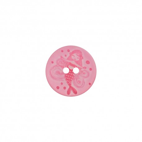 Polyesterknopf Meerjungfrau 18 mm pink - Union Knopf