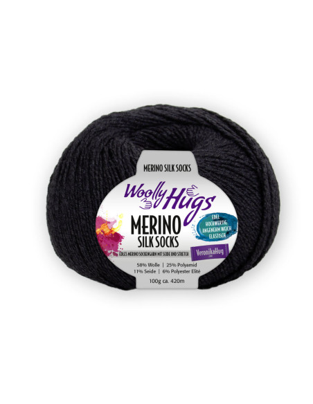 Merino Silk Socks - Woolly Hugs 298 - anthrazit