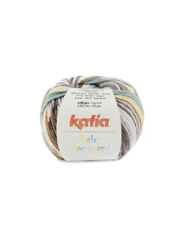Baby Jacquard - Katia 91 - sandgelb/grau/weigrün