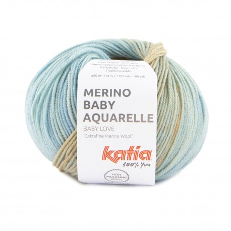 Merino Baby Aquarelle - Katia 350 - orange/beige/blau