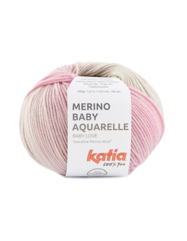 Merino Baby Aquarelle - Katia 356 - steingrau/beige/ros