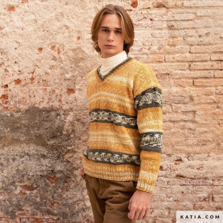 Herrenpullover mit V- Ausschnitt - Katia