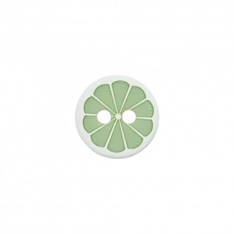 Polyesterknopf 2-Loch Citrus 11 mm mittelgrün - Union Knopf