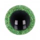 Glitter Tieraugen zweifarbig 8mm 2Stk. - Opry grün
