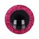 Glitter Tieraugen zweifarbig 8mm 2Stk. - Opry pink
