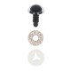 Glitter Tieraugen zweifarbig 8mm 2Stk. - Opry silber