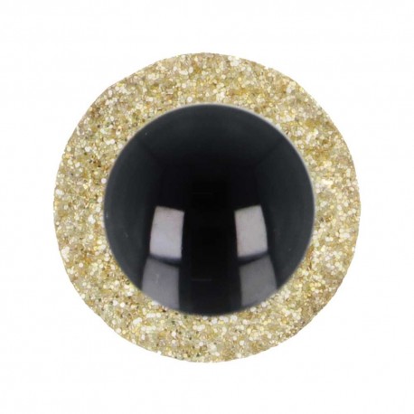 Glitter Tieraugen zweifarbig 10mm 2Stk - Opry gold
