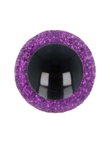 Glitter Tieraugen zweifarbig 12mm 2Stk. - Opry lila