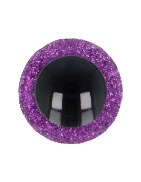 Glitter Tieraugen zweifarbig 18mm 2Stk.- Opry lila