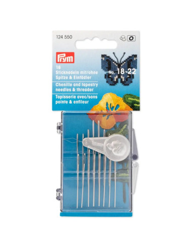 Sticknadelsortiment mit und ohne Spitze  Einfädler - Prym