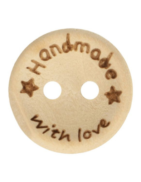Holzknopf Handmade with Love 20mm