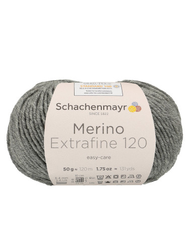 Merino Extrafine 120 - Schachenmayr 00192 - mittelgrau meliert