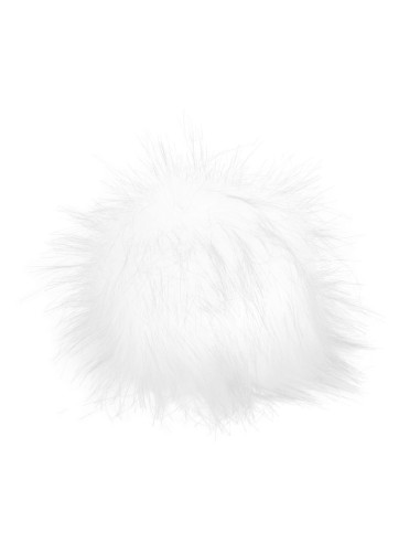 Kunstfellbommel mit Druckknopf 12 cm - ProLana 01- white snow