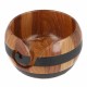 Garnschale Teakholz-Rosenholz-Leder 15x9cm  - Scheepjes