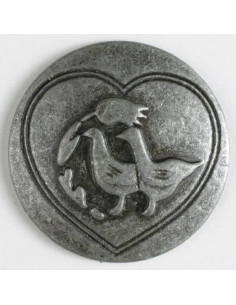 Metallknopf glücklichen Enten 20 mm Öse - Dill