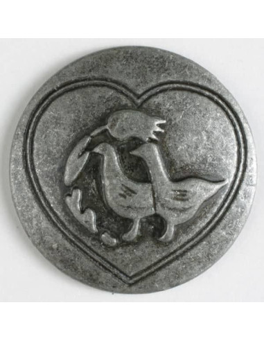 Metallknopf glücklichen Enten 20 mm Öse - Dill