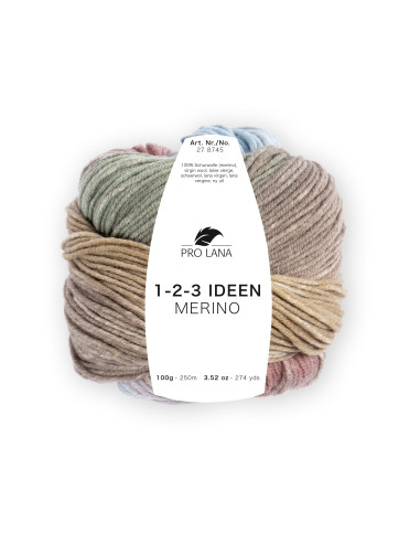 1-2-3 Ideen Merino - Pro Lana 02 - hellblau/braun/olive