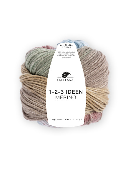 1-2-3 Ideen Merino - Pro Lana 02 - hellblau/braun/olive