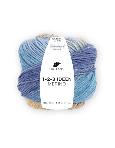 1-2-3 Ideen Merino - Pro Lana 06 - türkis/blau/beige