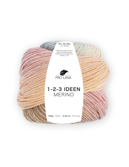 1-2-3 Ideen Merino - Pro Lana 09 - rose/beige/blau