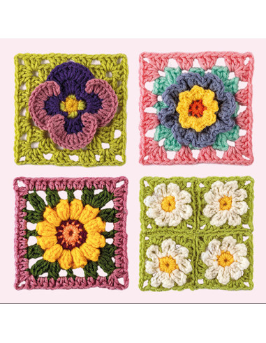 Granny Square Blumen Häkel-Karten - Topp